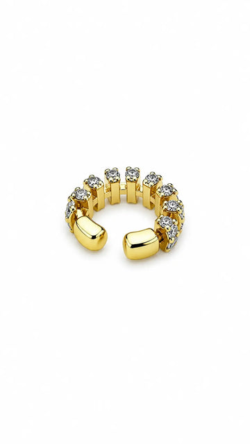 PIERCING FAKE ZIRCÔNICAS DETALHE B. OURO 18K