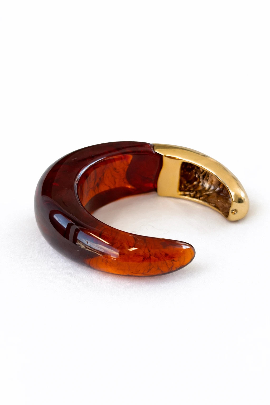 BRACELETE ACRÍLICO TURTLE COM PONTEIRA DE METAL